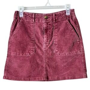 NWOT American Eagle Stretch Hi Rise Corduroy Mini Skirt Mauve Pink Size 2 Casual